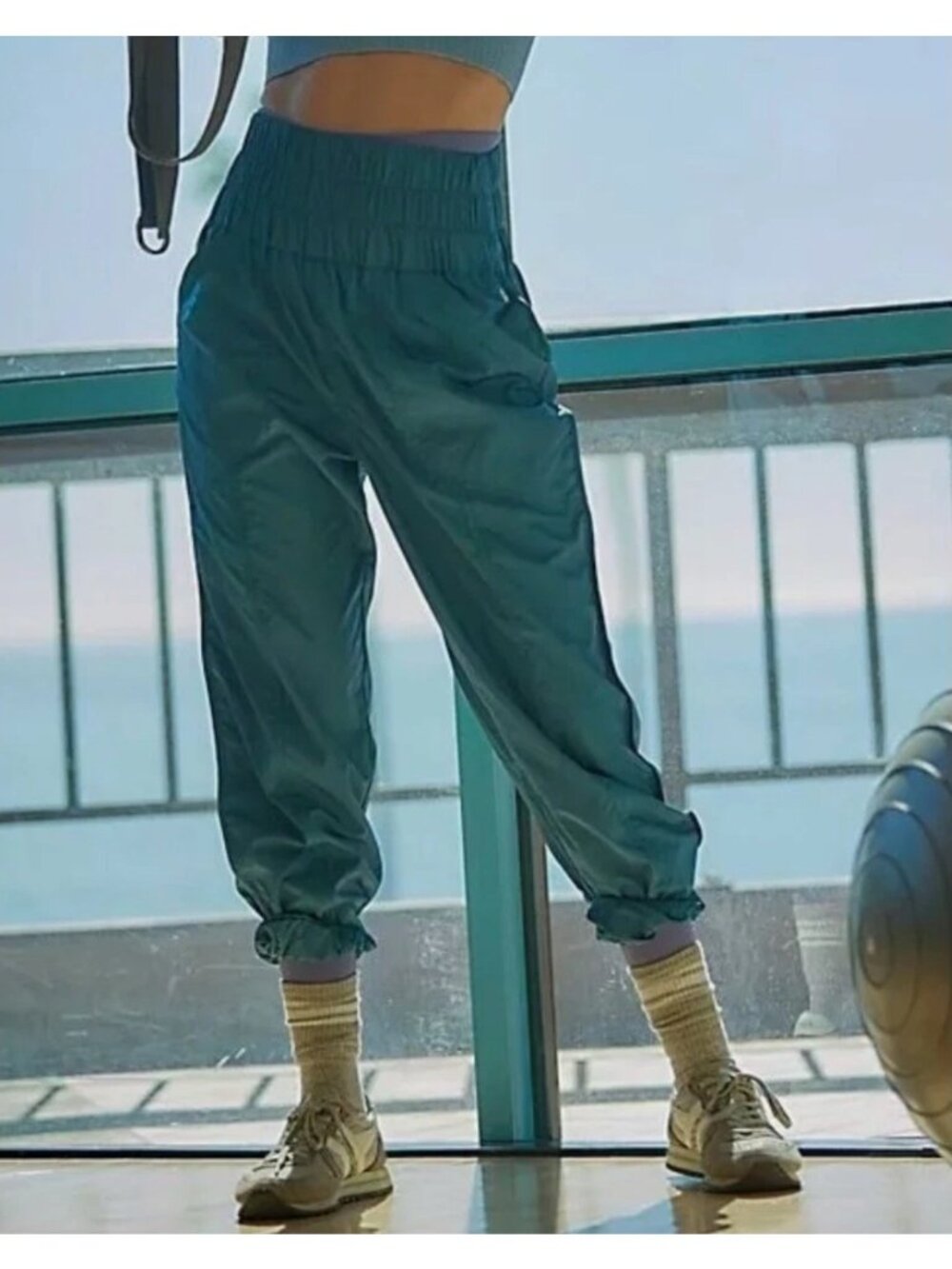 Free People FP Movement The Way Home Joggers in Coastline Teal - Picture 2 of 13